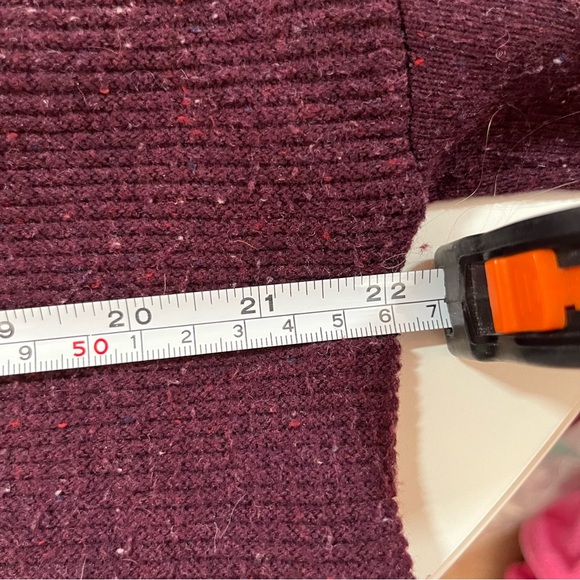 C&C California Burgundy Plum Purple red Wool hooded zip front Cardigan Sweater - Picture 6 of 15